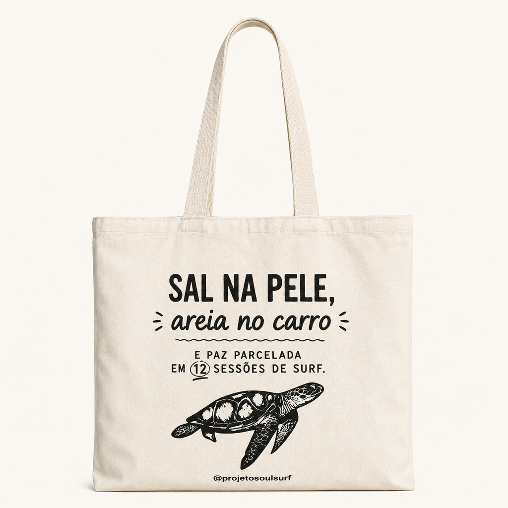 Ecobag Soul Surf em lona natural